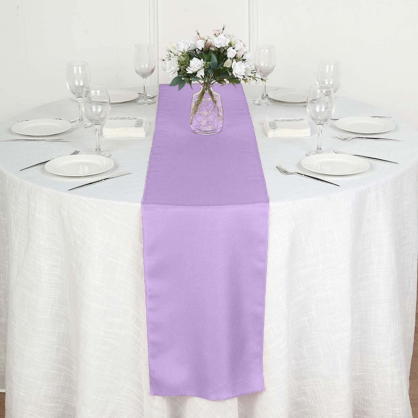Polyester 12"x108" Table Runner Lavender - Durable & Wrinkle-Resistant Table Decor