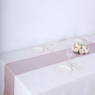 Polyester 12’’x108’’ Table Runner Rose Gold Shimmer Sequin Dots - Wrinkle-Free Finish Table Linen - Runners