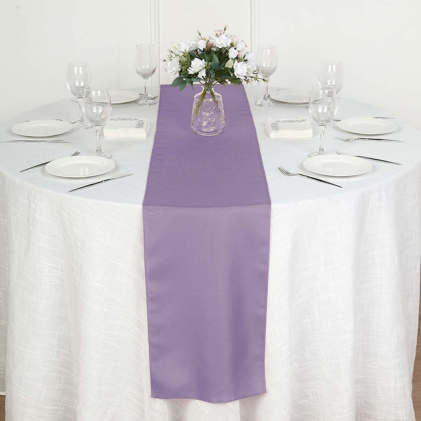 Polyester 12"x108" Table Runner Violet Amethyst - Durable & Wrinkle-Resistant Table Decor