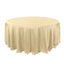 Polyester 132" Round Tablecloth Champagne - Seamless Chic Table Cover