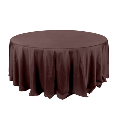 Polyester 132" Round Tablecloth Chocolate - Seamless Chic Table Cover