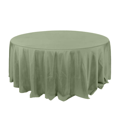 Polyester 132" Round Tablecloth Dusty Sage Green - Seamless Chic Table Cover