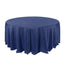 Polyester 132" Round Tablecloth Navy Blue - Seamless Chic Table Cover