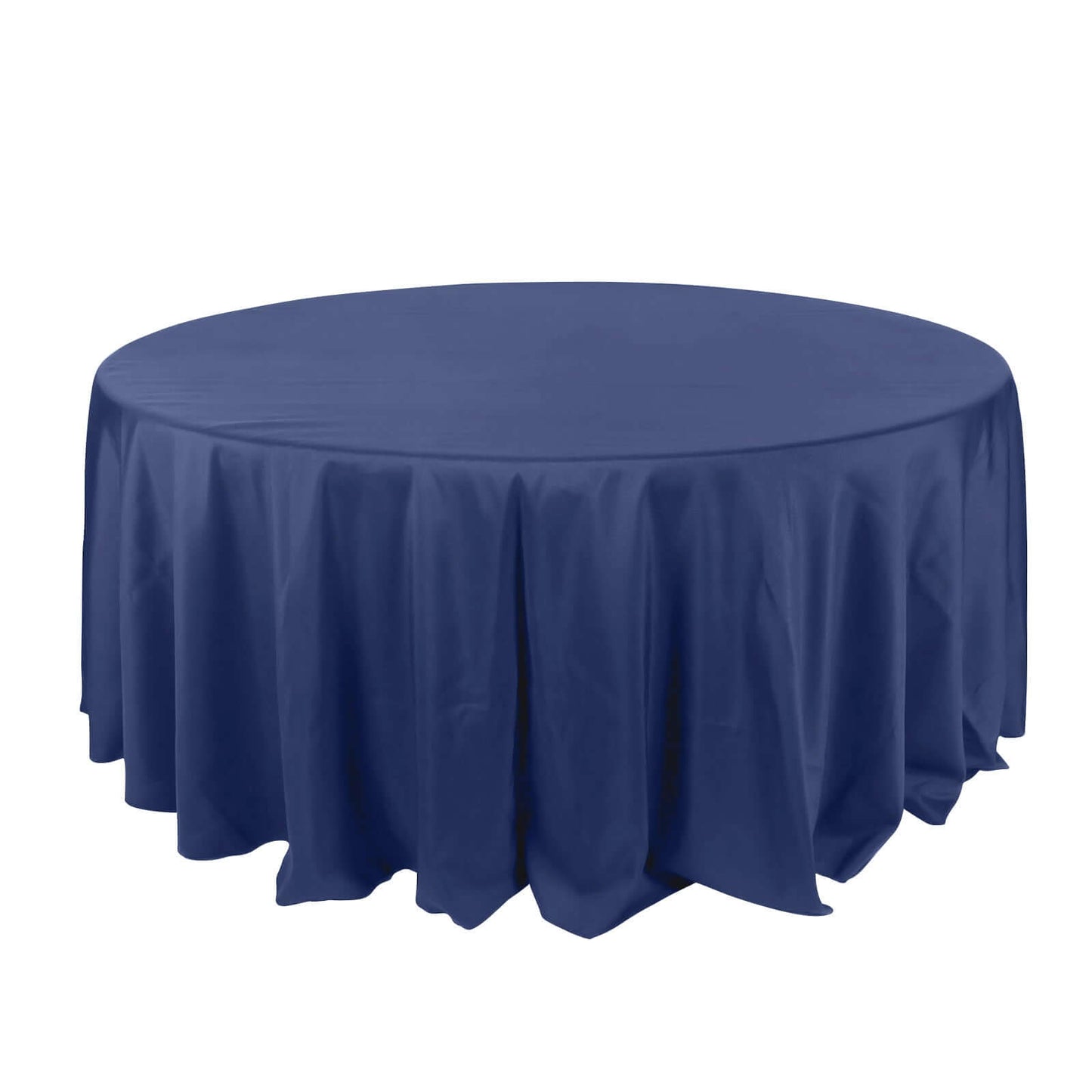 Polyester 132" Round Tablecloth Navy Blue - Seamless Chic Table Cover
