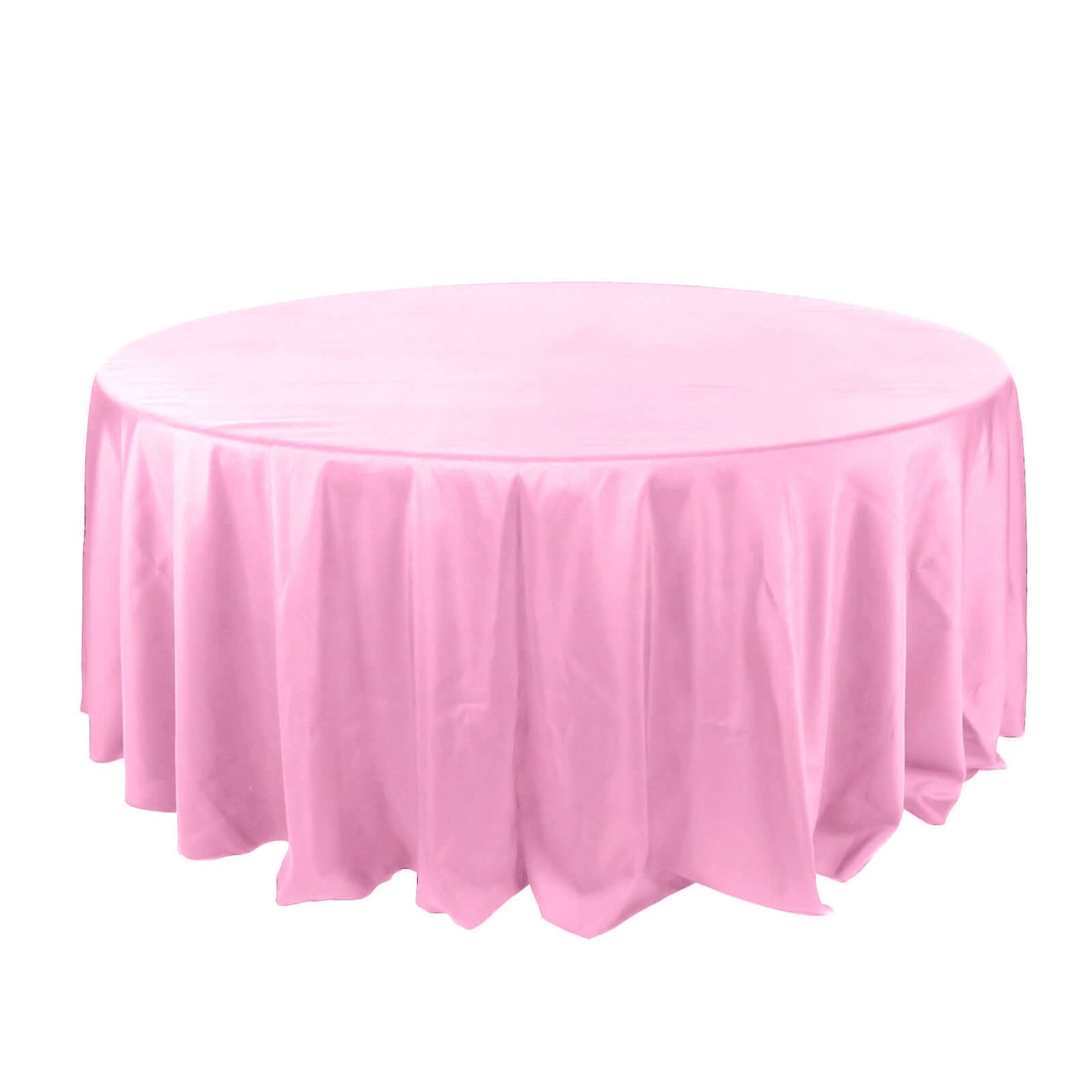 Polyester 132" Round Tablecloth Pink - Seamless Chic Table Cover