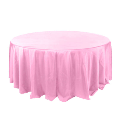 Polyester 132" Round Tablecloth Pink - Seamless Chic Table Cover