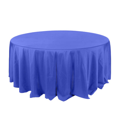 Polyester 132" Round Tablecloth Royal Blue - Seamless Chic Table Cover