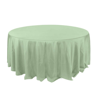 Polyester 132" Round Tablecloth Sage Green - Seamless Chic Table Cover