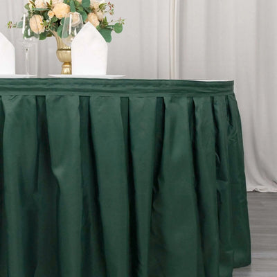 Polyester 21ft Table Skirt Hunter Emerald Green - Classic Pleated Design - Table Skirts