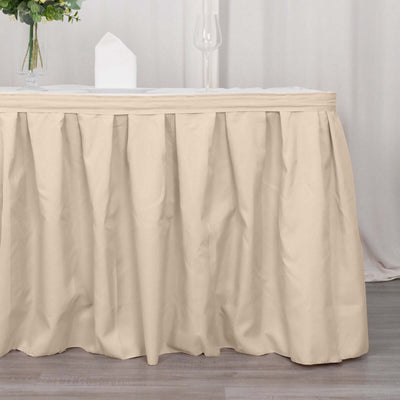 Polyester 21ft Table Skirt Nude - Classic Pleated Design - Table Skirts