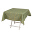 Polyester 54"x54" Square Tablecloth Dusty Sage Green with Gold Foil Tree Branch Pattern - Wrinkle-Resistant & Durable Table Cover