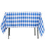 Polyester 54"x54" Square Tablecloth White/Blue - Checkered Buffalo Plaid Design for Casual Table Settings