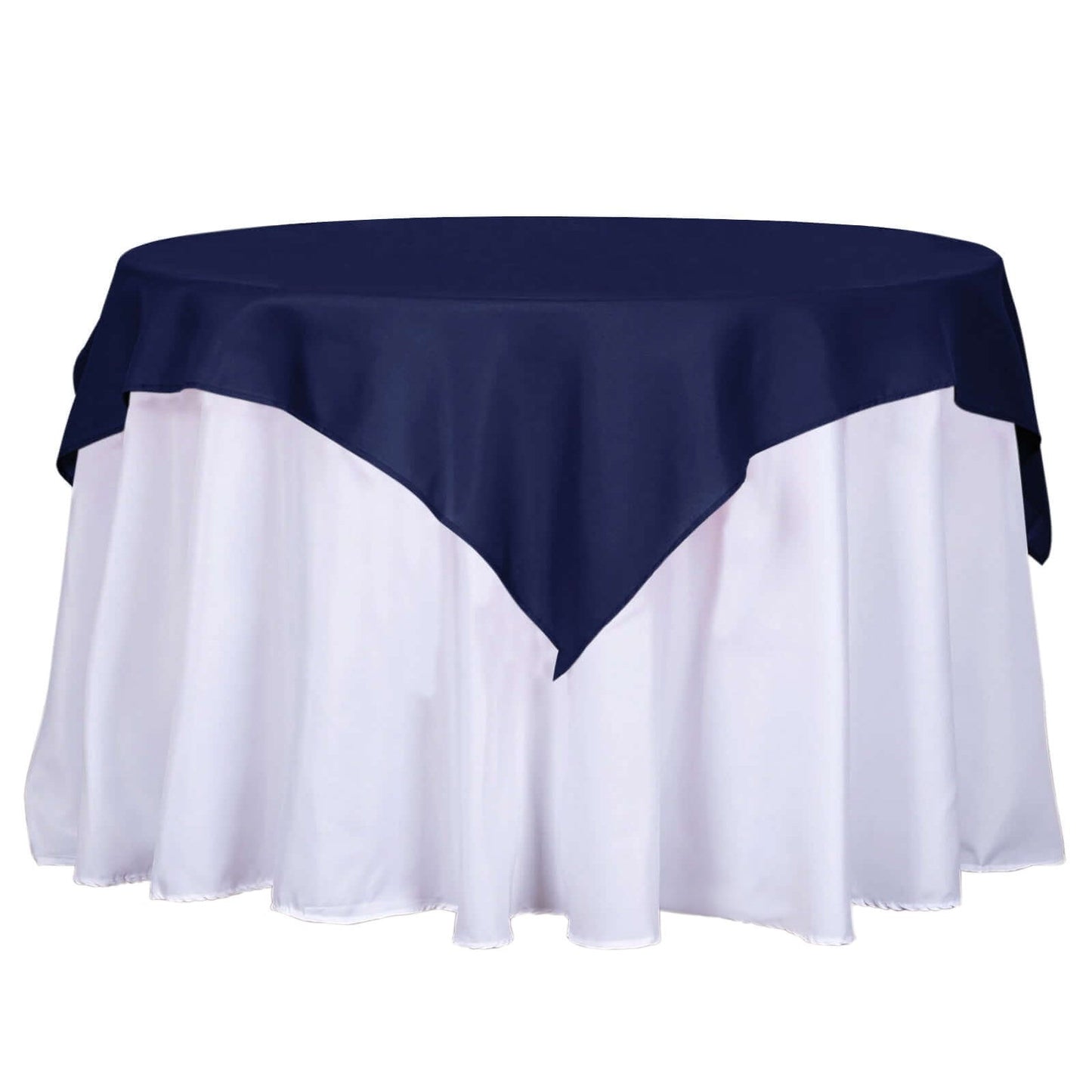 Polyester 54"x54" Table Overlay Square Tablecloth Navy Blue - Wrinkle-Resistant & Durable Table Cover