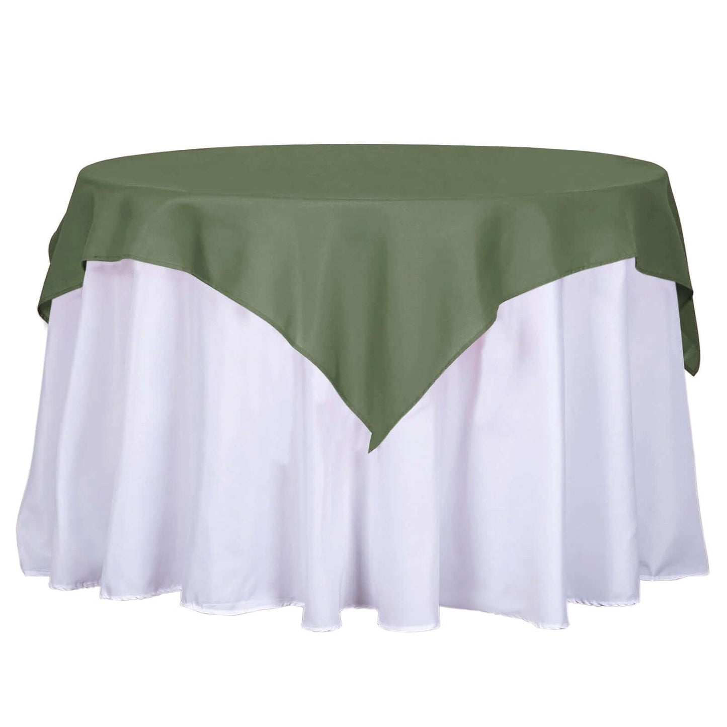 Polyester 54"x54" Table Overlay Square Tablecloth Olive Green - Wrinkle-Resistant & Durable Table Cover