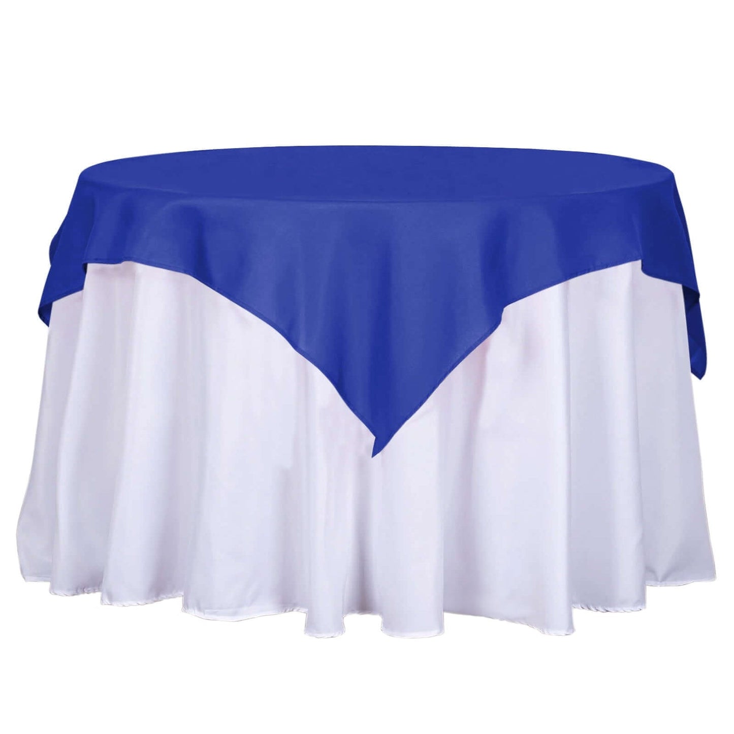 Polyester 54"x54" Table Overlay Square Tablecloth Royal Blue - Wrinkle-Resistant & Durable Table Cover