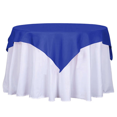 Polyester 54"x54" Table Overlay Square Tablecloth Royal Blue - Wrinkle-Resistant & Durable Table Cover