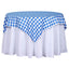 Polyester 54"x54" Table Overlay Square Tablecloth White/Blue - Checkered Buffalo Plaid Design for Casual Table Settings