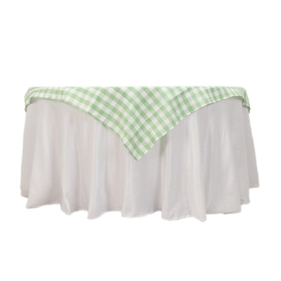 Polyester 54’’x54’’ Table Overlay Square Tablecloth White/Sage Green - Checkered Buffalo Plaid Design for Casual Table