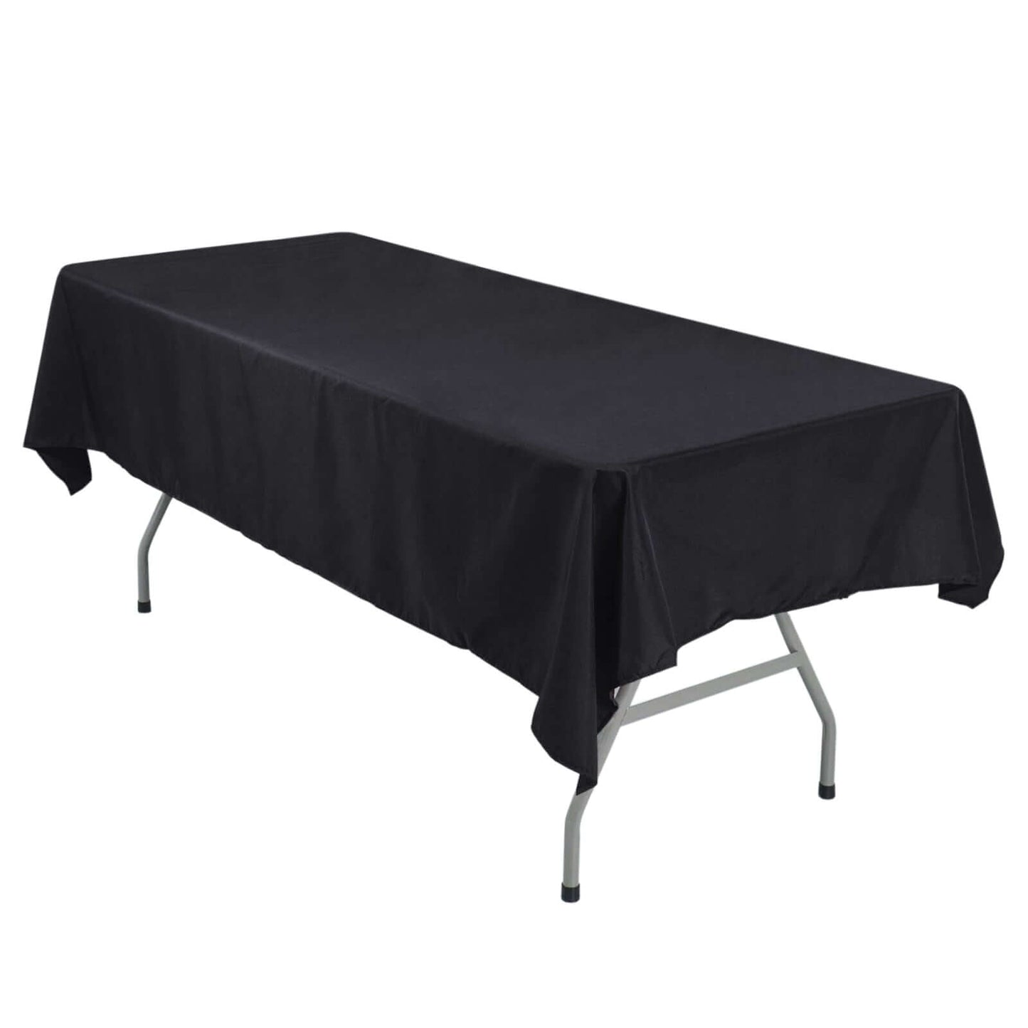 Polyester 54"x96" Rectangle Tablecloth Black - Wrinkle-Resistant & Easy-to-Care Table Cover