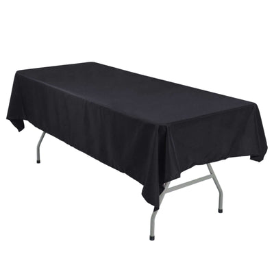 Polyester 54"x96" Rectangle Tablecloth Black - Wrinkle-Resistant & Easy-to-Care Table Cover