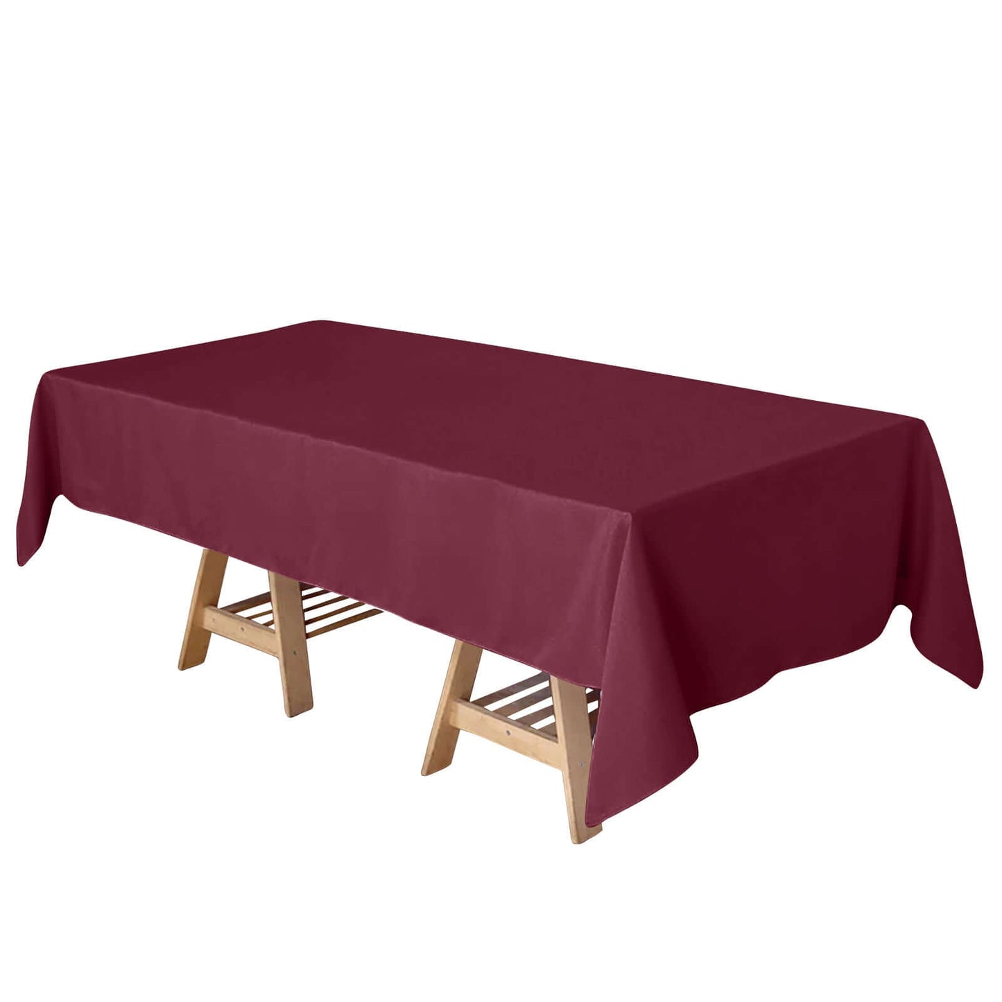 Polyester 60"x102" Rectangle Tablecloth Burgundy - Durable and Stylish Table Cover