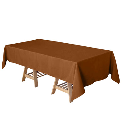 Polyester 60’’x102’’ Rectangle Tablecloth Cinnamon Brown - Durable and Stylish Table Cover - Tablecloths