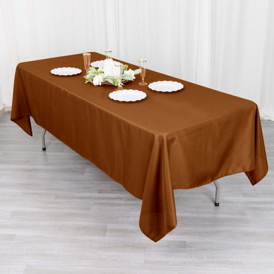 Polyester 60’’x102’’ Rectangle Tablecloth Cinnamon Brown - Durable and Stylish Table Cover - Tablecloths