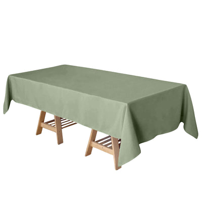 Polyester 60"x102" Rectangle Tablecloth Dusty Sage Green - Durable and Stylish Table Cover