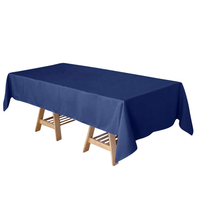 Polyester 60’’x102’’ Rectangle Tablecloth Navy Blue - Durable and Stylish Table Cover - Tablecloths