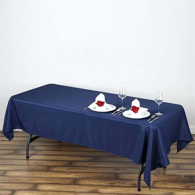 Polyester 60’’x102’’ Rectangle Tablecloth Navy Blue - Durable and Stylish Table Cover - Tablecloths