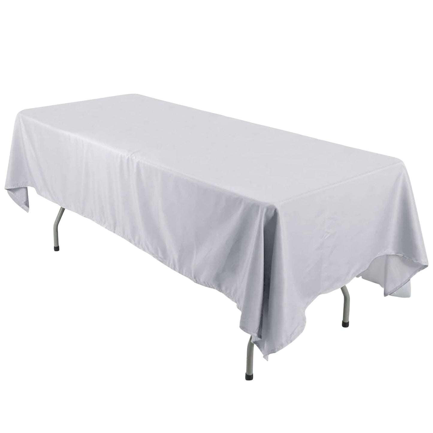 Polyester 60"x126" Rectangle Tablecloth Silver - Wrinkle-Resistant Table Cover