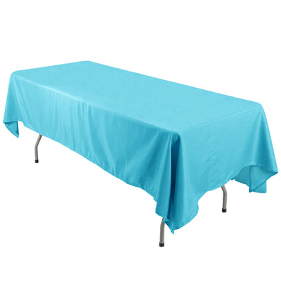 Polyester 60"x126" Rectangle Tablecloth Turquoise - Wrinkle-Resistant Table Cover
