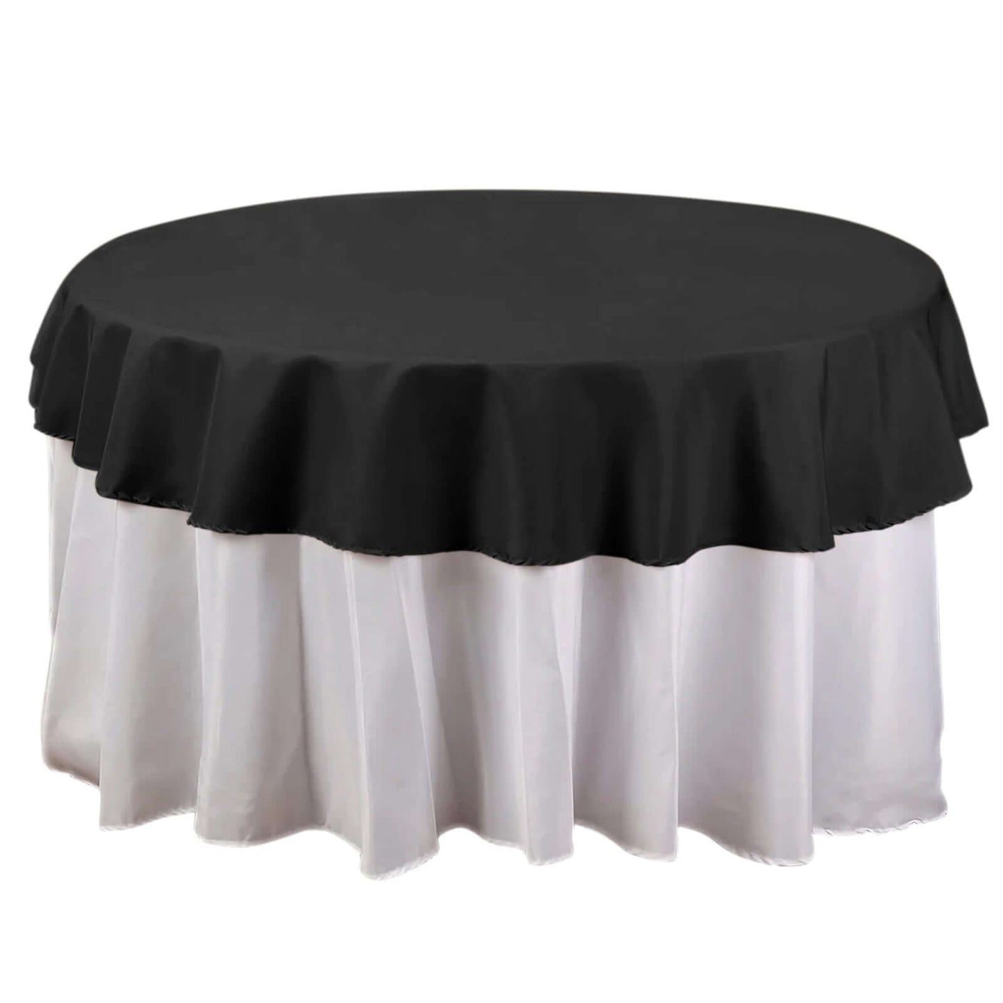 Polyester 70" Round Tablecloth Black - Durable & Wrinkle-Resistant Table Cover