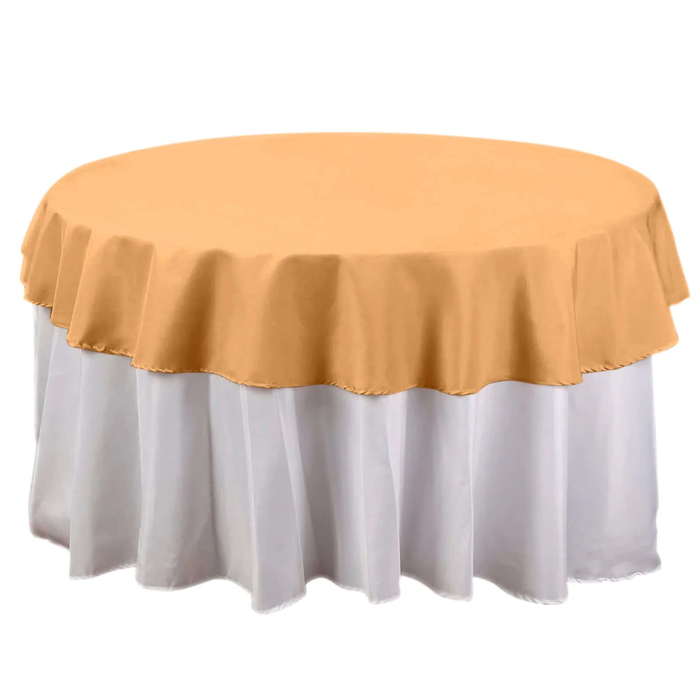 Polyester 70" Round Tablecloth Gold - Durable & Wrinkle-Resistant Table Cover for Everyday Use