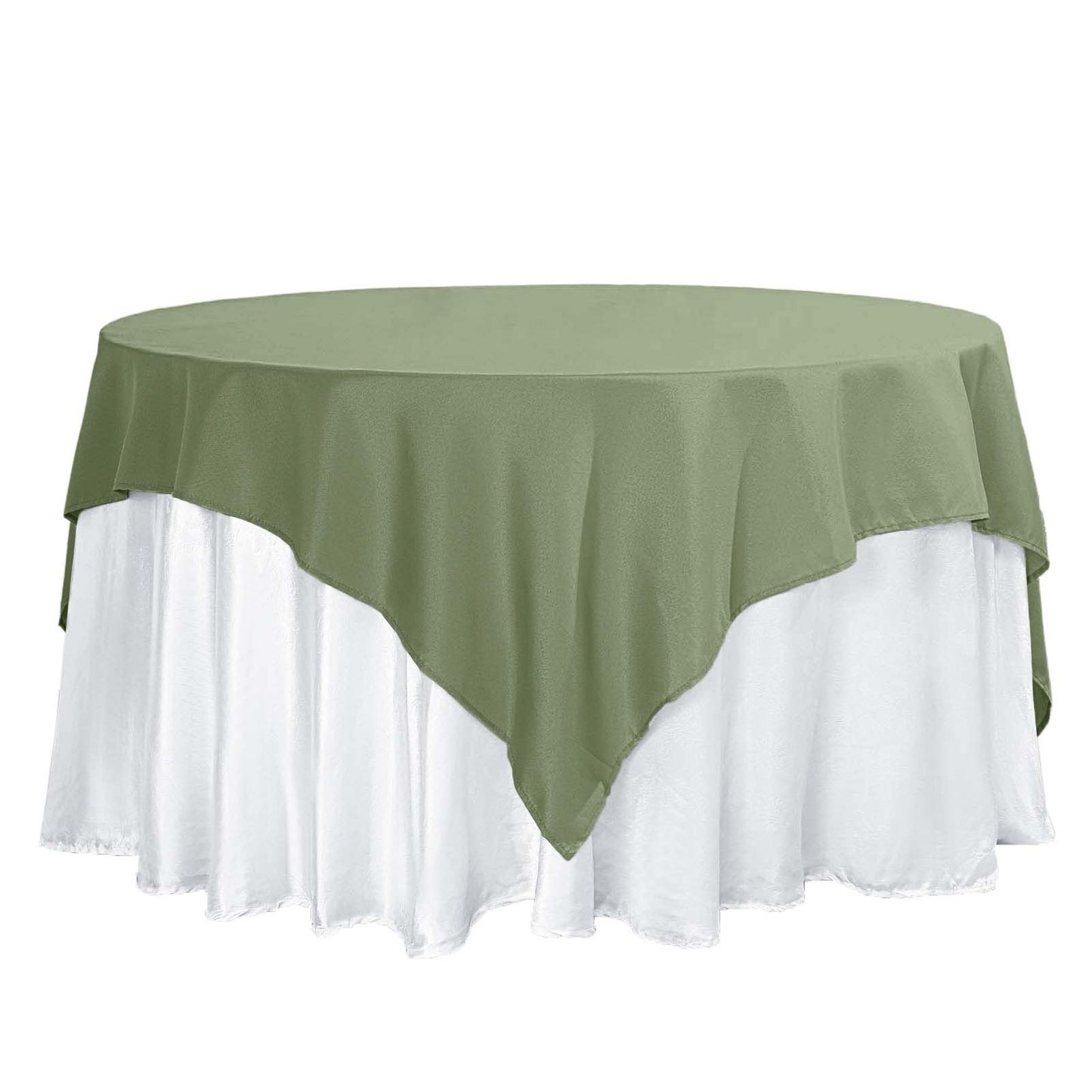 Polyester 70"x70" Table Overlay Square Tablecloth Dusty Sage Green - Wrinkle-Resistant & Durable Table Cover