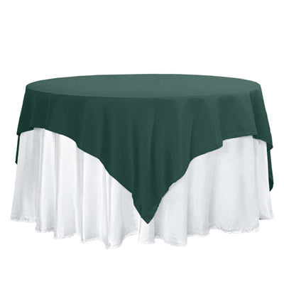 Polyester 70"x70" Table Overlay Square Tablecloth Hunter Emerald Green - Wrinkle-Resistant & Durable Table Cover
