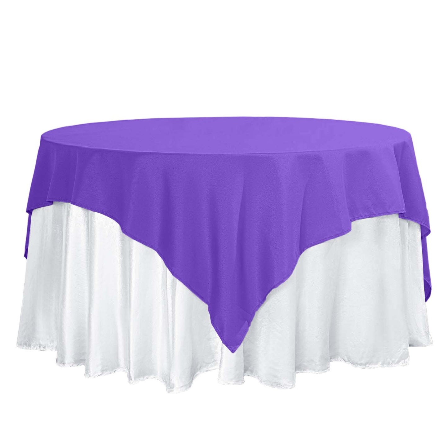 Polyester 70"x70" Table Overlay Square Tablecloth Purple - Wrinkle-Resistant & Durable Table Cover