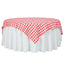 Polyester 70"x70" Table Overlay Square Tablecloth White/Red - Checkered Buffalo Plaid Table Topper