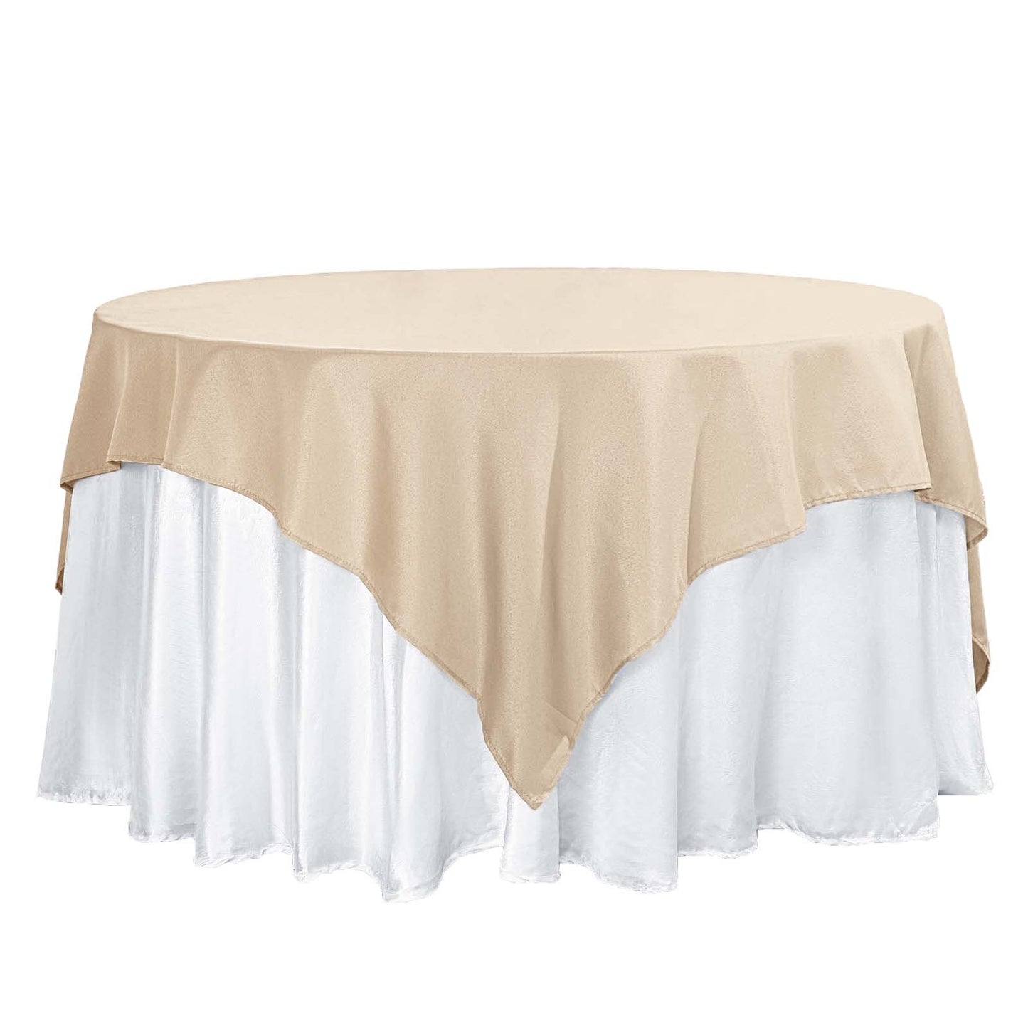 Polyester 70"x70" Table Overlay Square Tablecloth Nude - Wrinkle-Resistant & Durable Table Cover