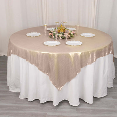 Polyester 72’’x72’’ Table Overlay Square Tablecloth Blush - Sequin Dots Wrinkle-Free Table Cover - Overlays