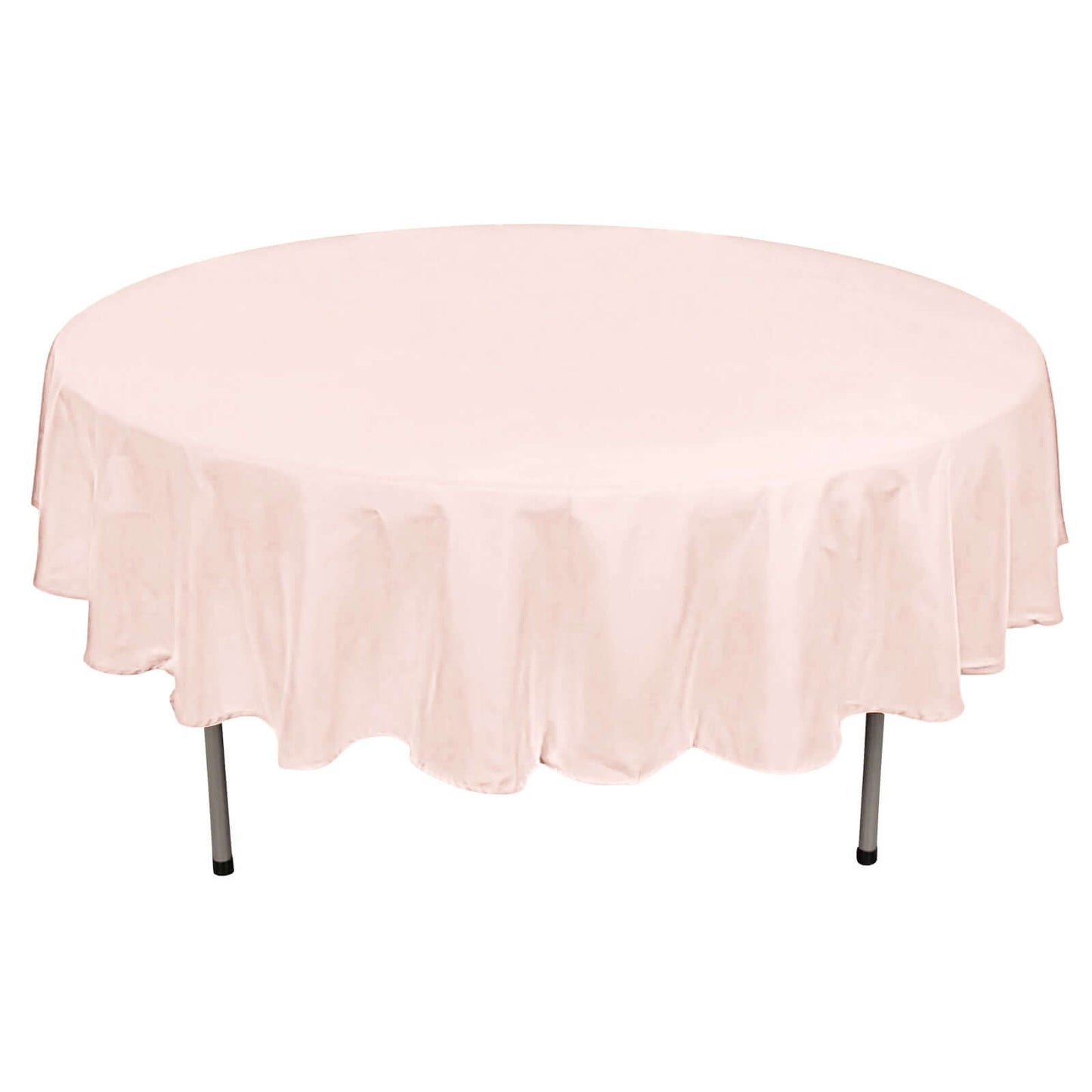 Polyester 90" Round Tablecloth Blush - Stain & Wrinkle-Resistant Table Cover