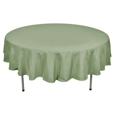 Polyester 90" Round Tablecloth Dusty Sage Green - Stain & Wrinkle-Resistant Table Cover
