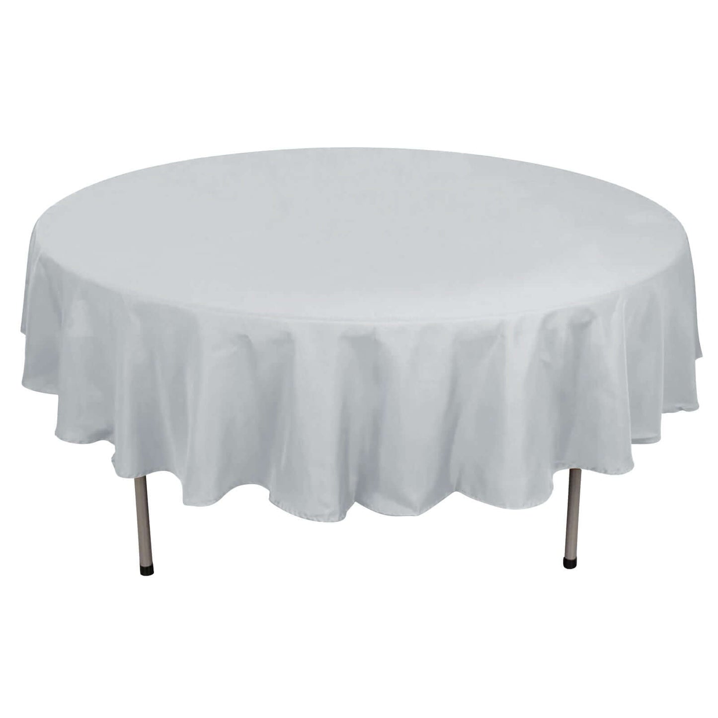 Polyester 90" Round Tablecloth Silver - Stain & Wrinkle-Resistant Table Cover