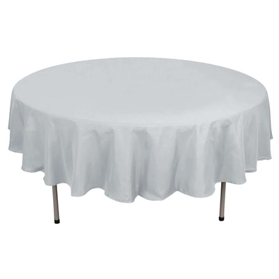 Polyester 90" Round Tablecloth Silver - Stain & Wrinkle-Resistant Table Cover