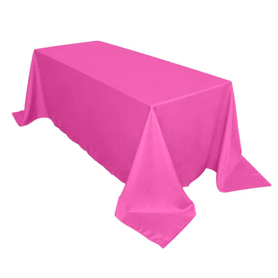 Polyester 90"x132" Rectangle Tablecloth Fuchsia - Seamless Wrinkle-Resistant Table Cover