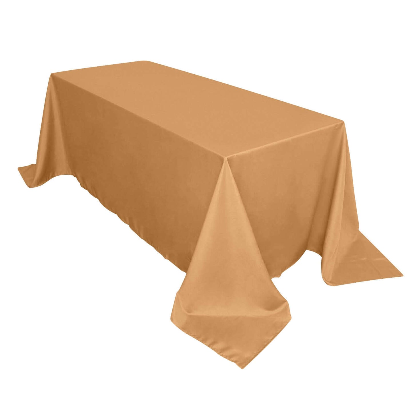 Polyester 90"x132" Rectangle Tablecloth Gold - Seamless Wrinkle-Resistant Design for Luxe Celebrations