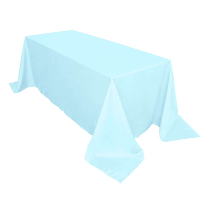 Polyester 90"x132" Rectangle Tablecloth Light Blue - Seamless Wrinkle-Resistant Table Cover