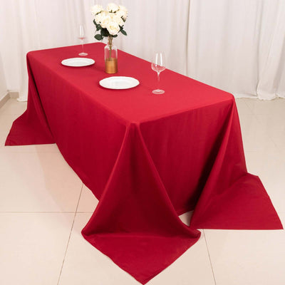 Polyester 90’’x132’’ Rectangle Tablecloth Wine - Seamless Wrinkle-Resistant Table Cover - Tablecloths
