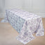 Polyester 90’’x156’’ Rectangle Tablecloth White - Seamless Lavender Lilac French Toile Pattern for Grand Occasions