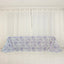 Polyester 90’’x156’’ Rectangle Tablecloth White - Seamless Lavender Lilac French Toile Pattern for Grand Occasions